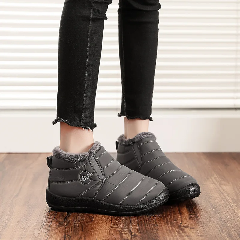 2026 Baumwollschuhe in Übergröße für Damen und Herren, neuer Winterstil mit Plüsch und dicken Schneestiefeln, niedrig geschnittene warme Baumwollstiefel – Detail 5