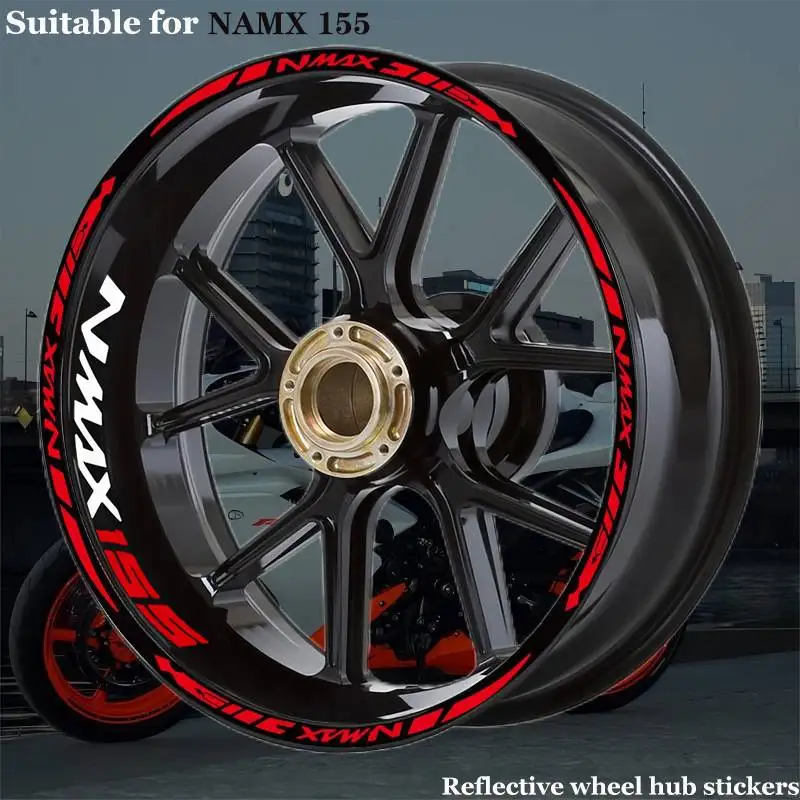 

For NMAX155 2016-2021 Reflective Motorcycle Accessories Wheel tire modification Sticker Hub Waterproof Decals Rim Stripe Tape