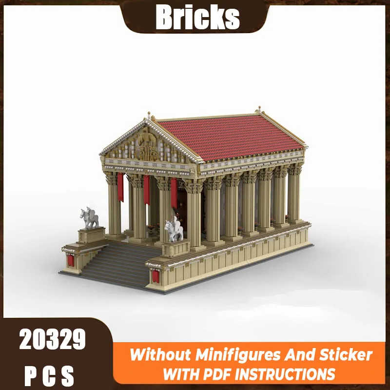 

Изысканный новый продукт MOC, строительные блоки, средневековая модель, технология древнеримского храма, модульная детская игрушка, набор для сборки «сделай сам»