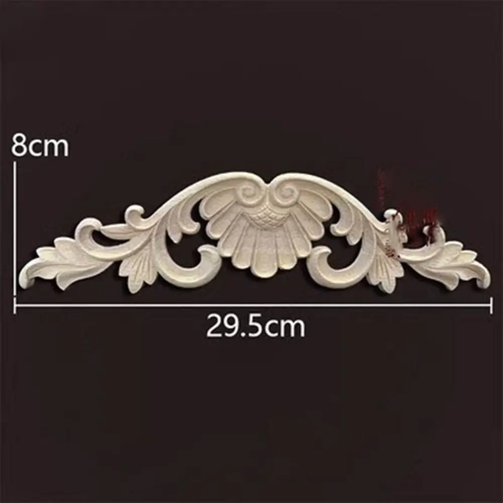 New Natural Floral Wood Carved Crafts Multi-styles Unique Wooden Figurines Crafts Furniture Parts Wall Door Decoration