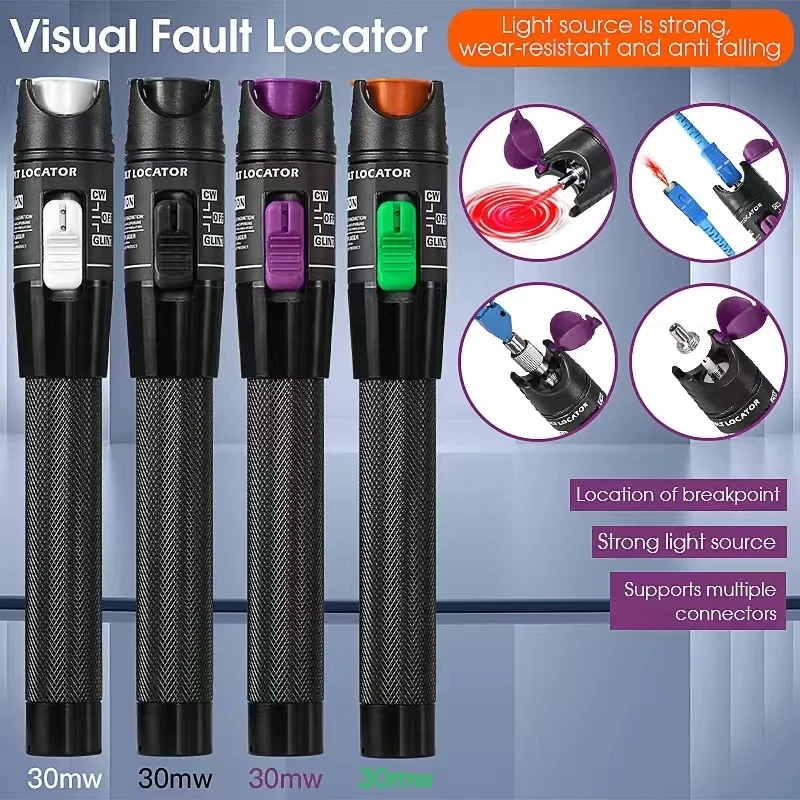 FTTH Fiber Optic Cable Tester Pen 1/10/30/50mw Visual Fault Locator SC/FC/ST 2.5mm Interface VFL Optical Fiber Test tool