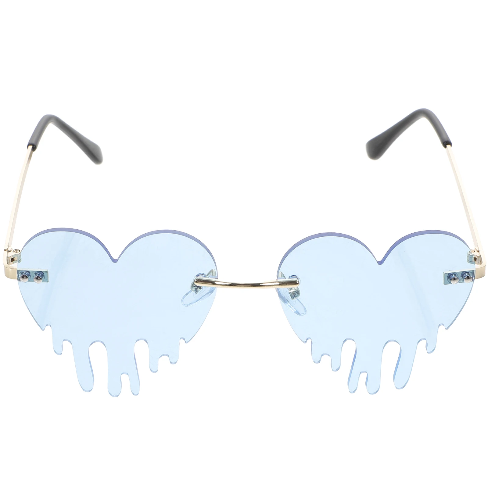 

Colorful Heart Shaped Sunglasses Fun Women Girls Party Fashion Polarized Lenses Rimless Metal PC Lightweight Comfortable Daily