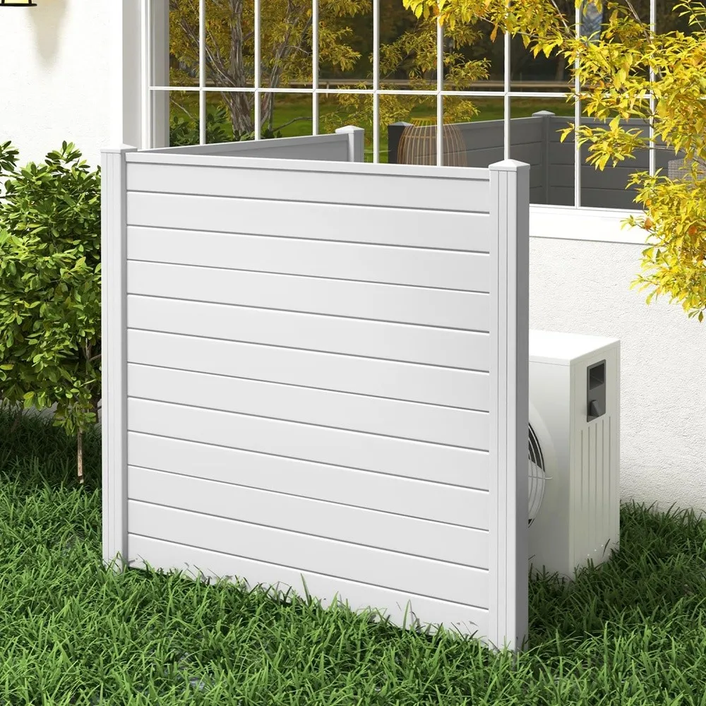 48''H x 48''W Air Conditioner Fence Privacy Screen 2 Panels White