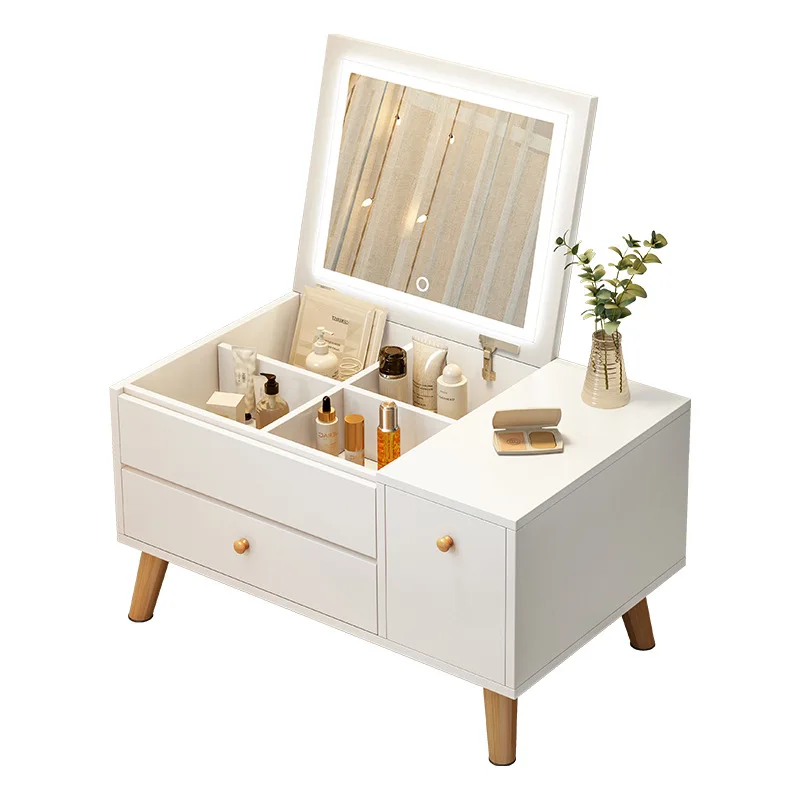 Bay window dresser storage cabinet integrated bedroom small apartment makeup table modern simple Internet celebrity ins style