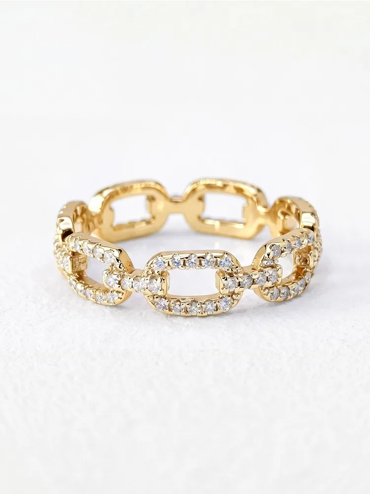 925 Sterling Silber Echter Runder Moissanit-Diamant mit Zertifikat Ringe für Frauen Jubiläum Hochzeit Edle Schmuckstücke – Detail 7