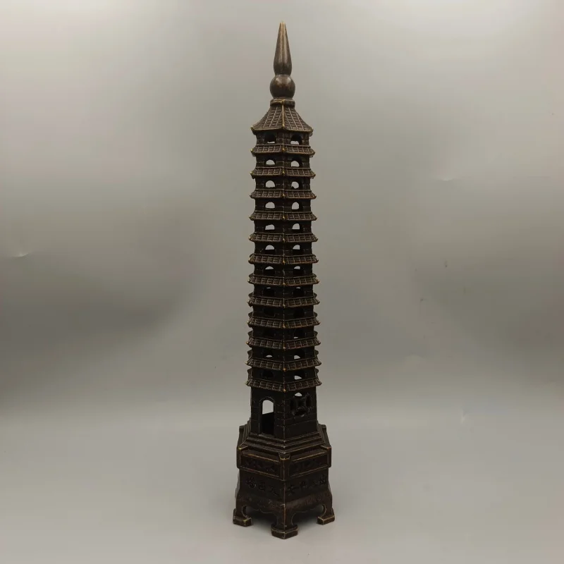 

Ancient Yunzhai Bronze Thirteen Layers of Step-Gao Sheng Wenchang Tower Home Decoration Crafts Antique Collection Wholes