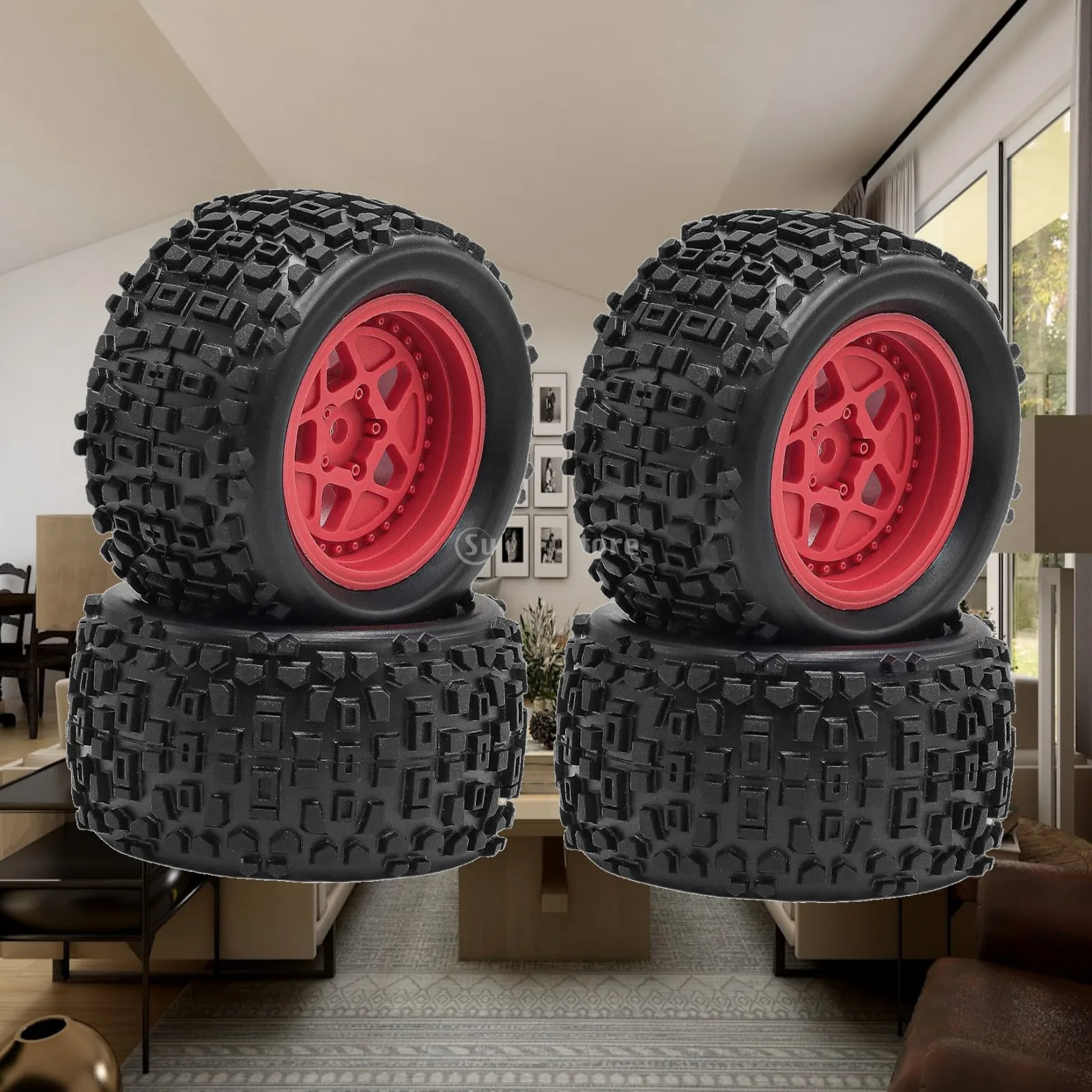 Off Road 1/18 RC Car Wheels and Tires Set Reliable Quality Material Sturdy Performance Direct Fit for TYPHON GROM Mini RC Car