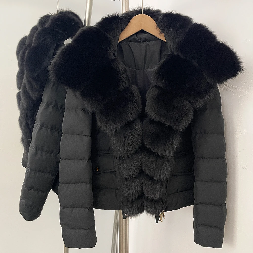 Women's Winter Down Jacket Lady New Coats and Jackets Real Fox Fur Coats Lightweight Puffer Women Duck Down Coats and Parks