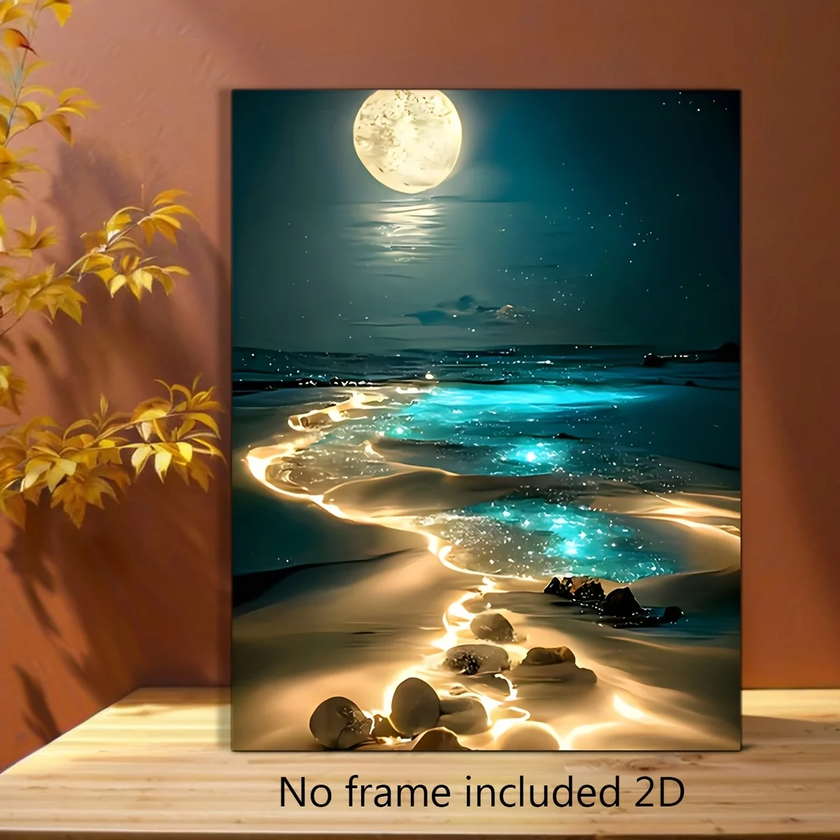 1pc Canvas Painting, Moonlight Seascape for Home Bedroom Living Room Children's Room Farmhouse, Hotel Cafe Room Artwork Canva