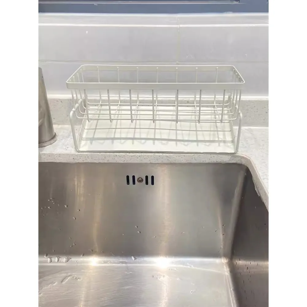 Kitchen Storage Rack Sink Rag Drain Rack Sink Faucet Dish Washing Steel Wire Ball Storage Rack