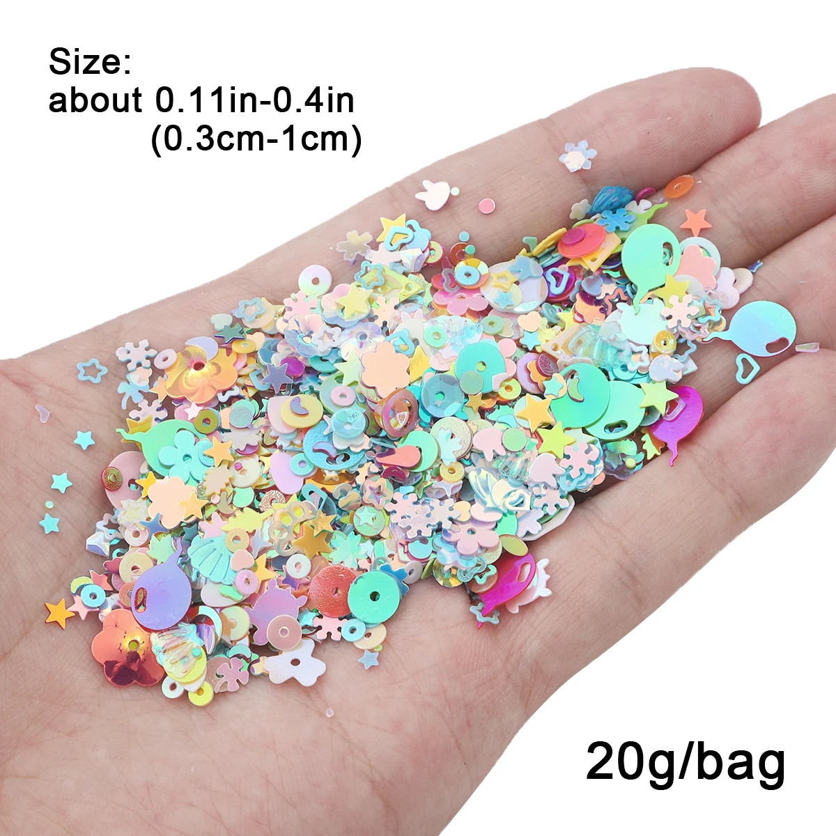 20g/Pack Novelty Mixed Plastic Bead Pieces, Jelly Rhinestones, DIY Sequins Supplies