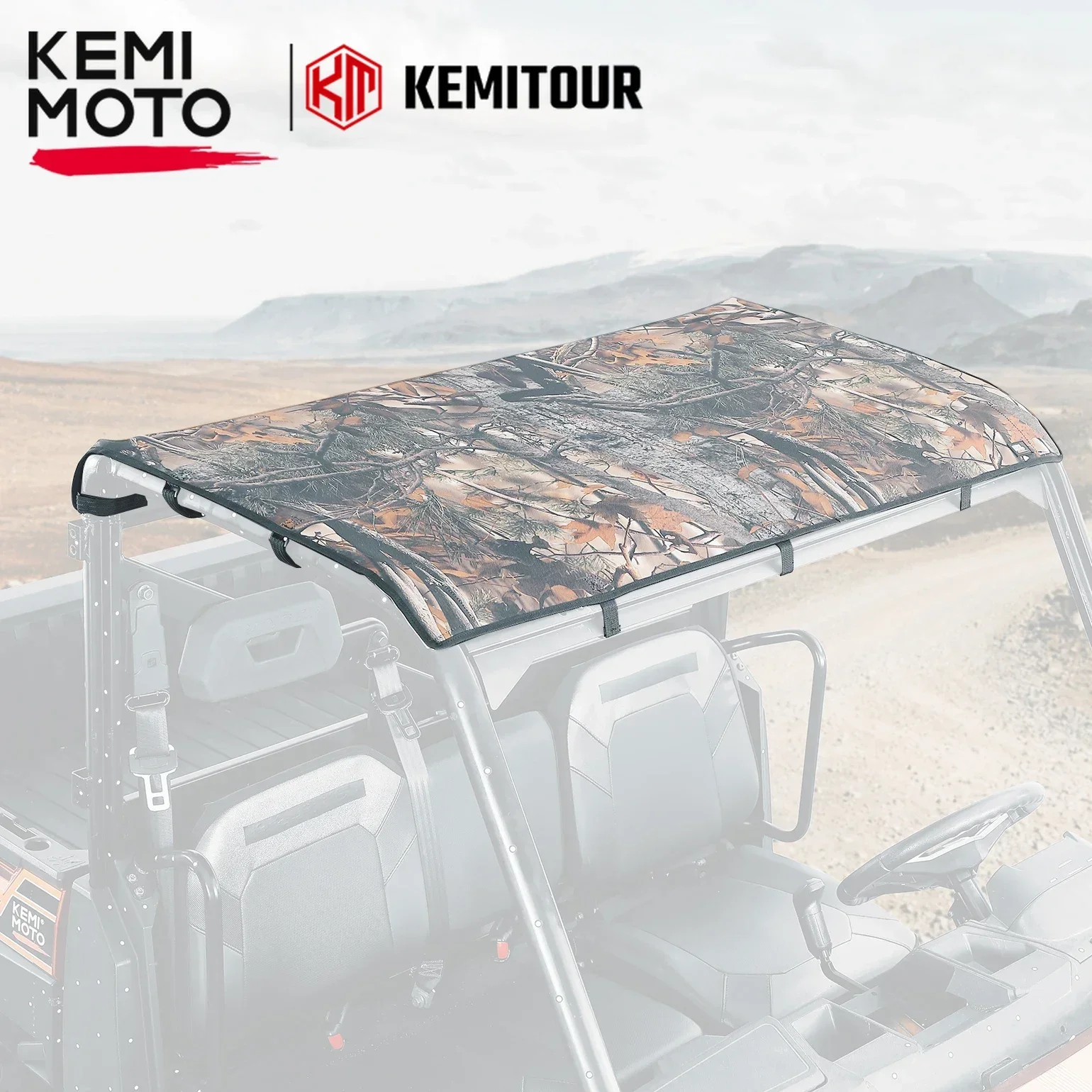 

KEMIMOTO 3-Seat Sunshade Soft Top Canvas Roof Top Tint Waterproof Compatible with Polaris Ranger XP 1000 / 1000 / 900 2013-2024