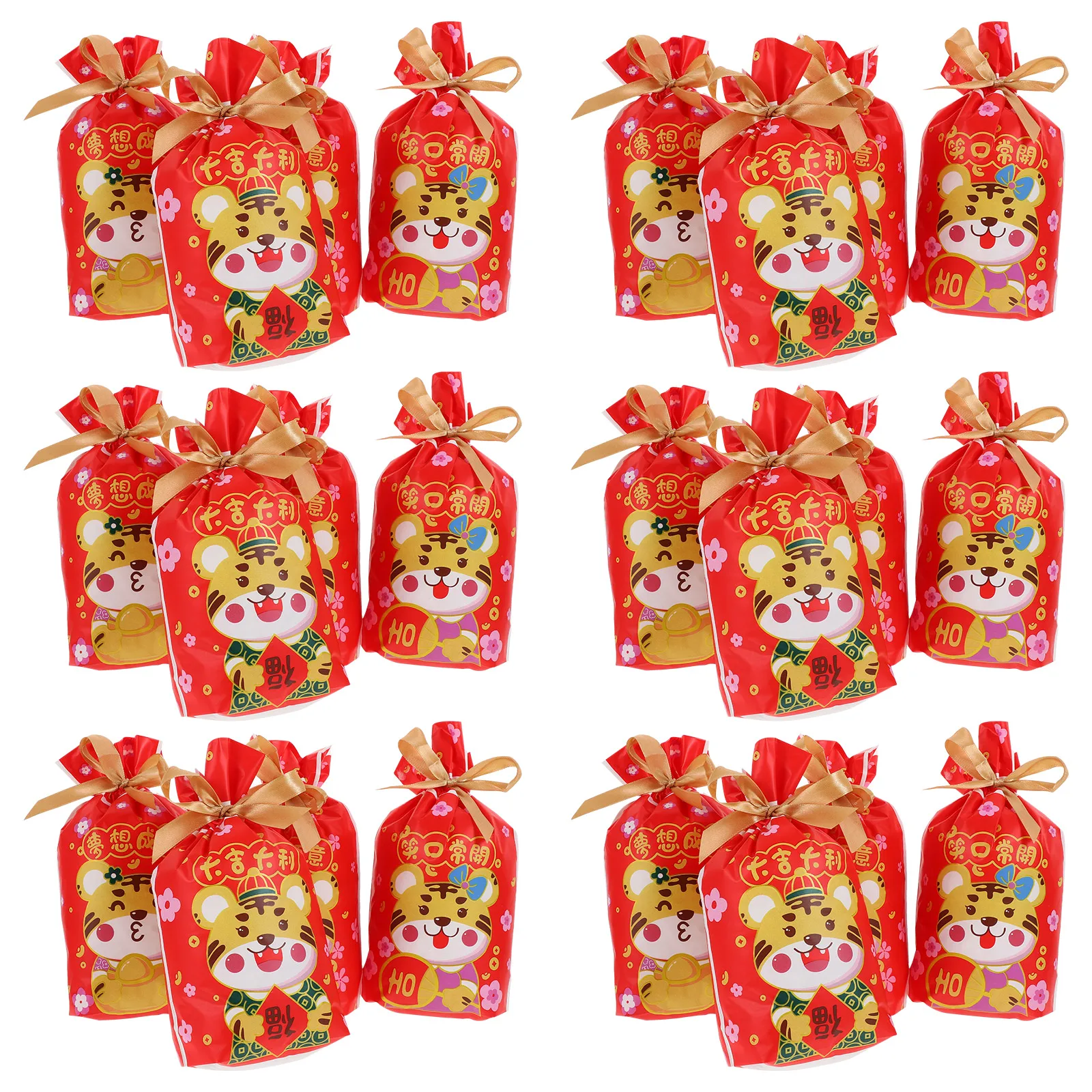 

EVA Tiger Print New Year Gift Bags Large Capacity C y Storage Baking Bag Party Snacks Celebration Holiday Packaging Gift Bag Set