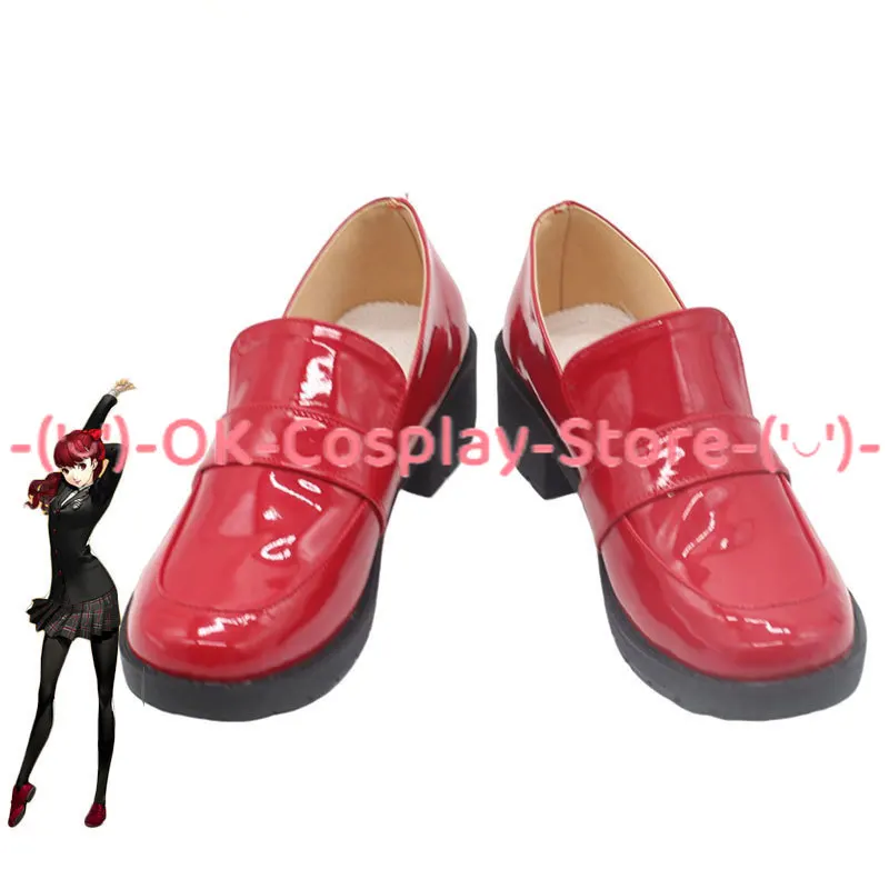 

Yoshizawa Kasumi Cosplay Shoes Game PERSONA Cosplay Props PU Leather Shoes Halloween Party Boots Custom Made