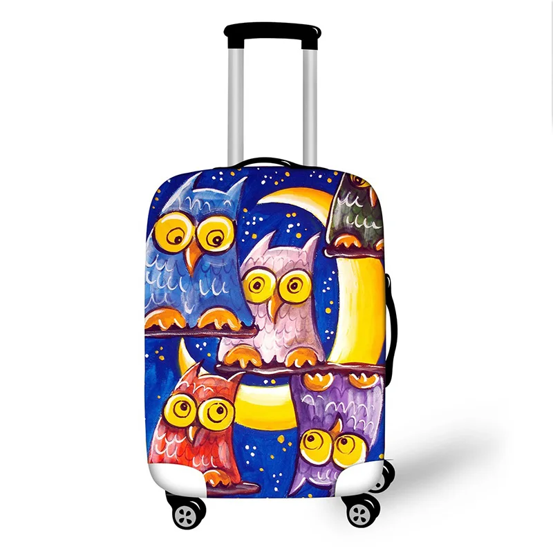 3D Cute Owl Pattern Luggage Protective Covers for 18-32 Inches Thickening Elastic Luggage Cover Suitcase Case Travel Accessories