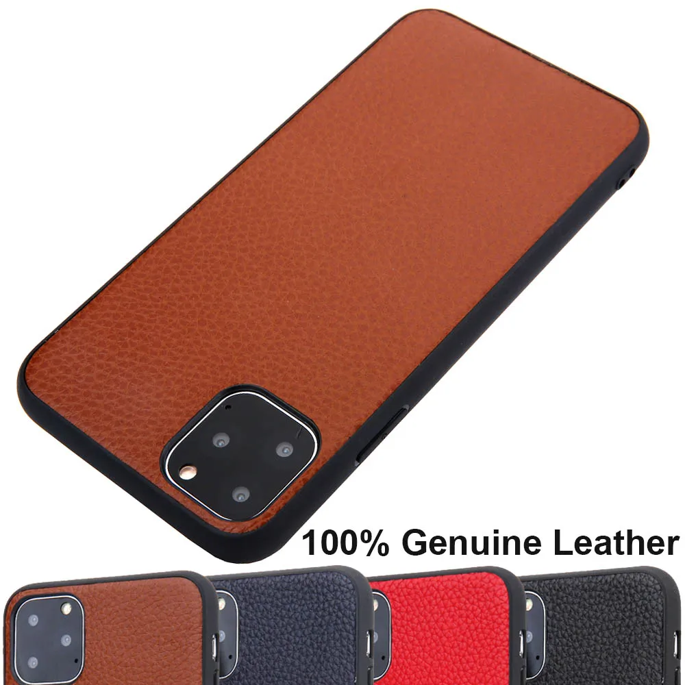 

For Iphone 11 Pro Case Luxury Genuine Leather Case For Iphone 11 Pro Max Case Silicone Soft Bumper Case Coque Xr Xs Max Cover