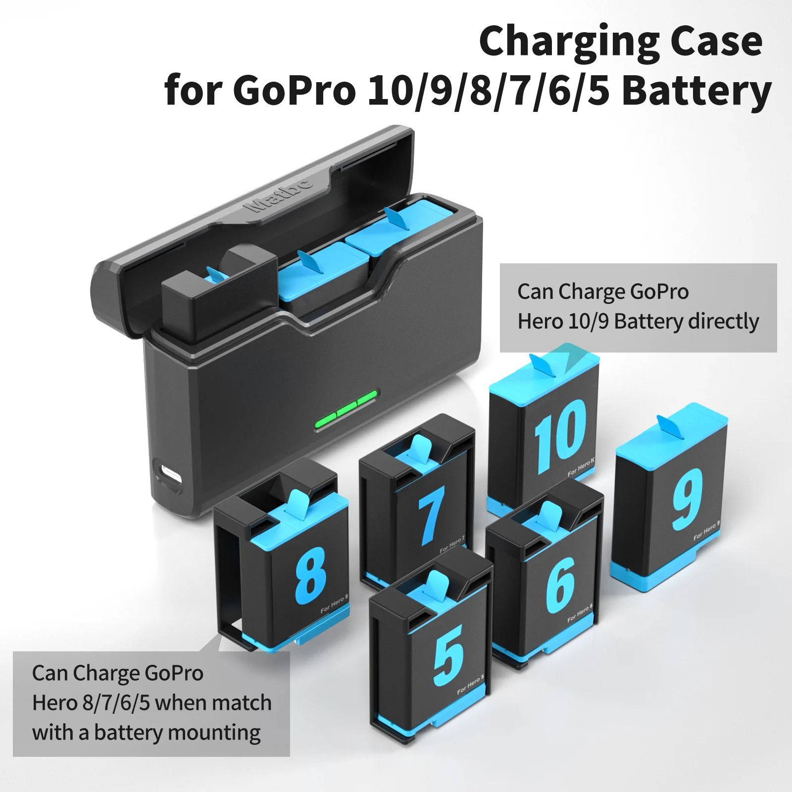 جديد ل GoPro 11 10 9 الذكية شحن سريع صندوق ، بطارية ليثيوم أيون صندوق تخزين ، ل GoPro بطل 5 6 7 8 9 10 11 كاميرا رياضية