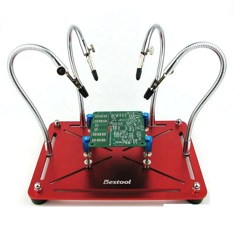 Flexible Arm Soldering Third Helping Hand PCB Board Holder Clamp Magnifying Glass Welding Iron Repair Station Tools