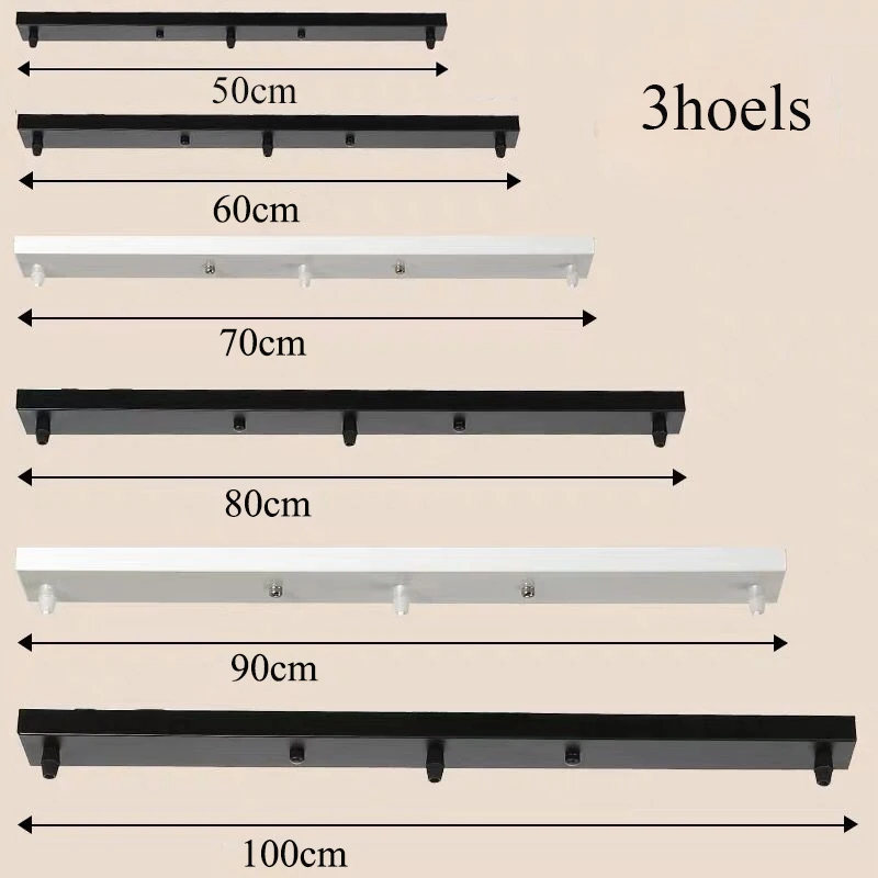 Ceiling Plate Multi Size DIY Black/White Plate 2/3/4/5/6/7 Holes Light Fittings Round Rectangular Straight Accessories Lamp Base