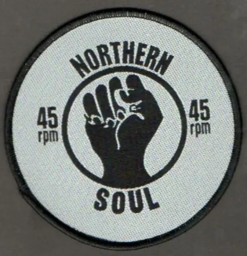 Northern Soul 45rpm round sew-on cloth patch 95mm diameter