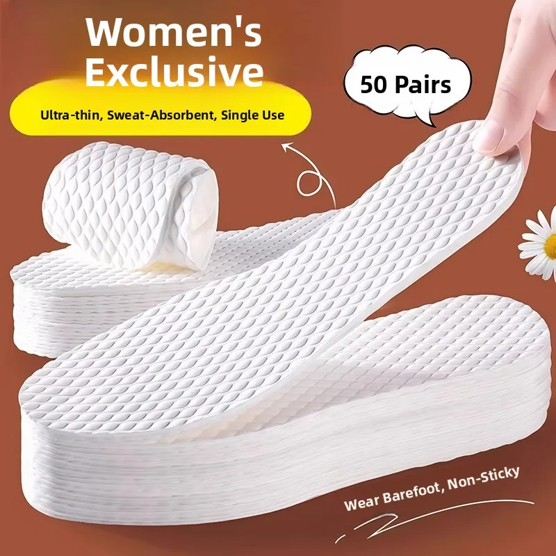 

Ultra-Thin Foot-Feeling Shoe Inserts Men's Anti-Odor Sweat-Absorbing Disposable Wood Pulp Breathable Summer Special Single Shoes