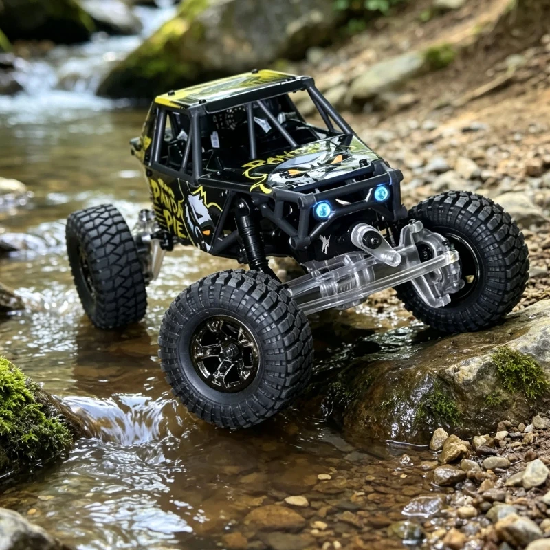 1/24 Scale Brushless Electric Remote Control Crawler Cross-Country Climbing Car Snow Leopard Panda Model 2.4g Remote Controller