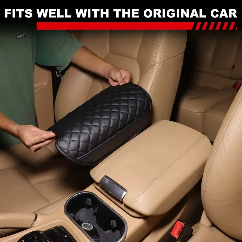 

Для Porsche Cayenne 2011-2017 кожаный черный автомобильный подлокотник для центральной консоли, коврик, отделка салона, автомобильные аксессуары