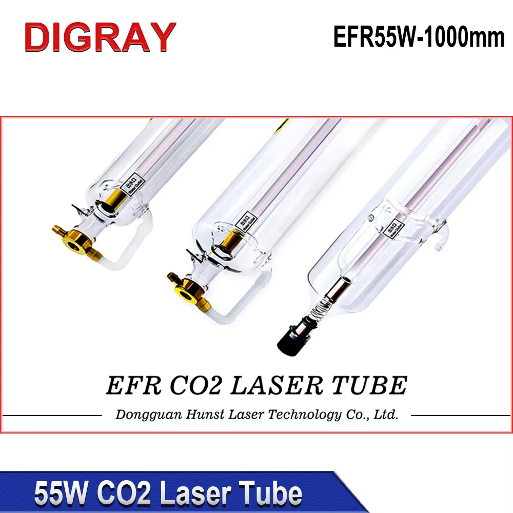 

DIGRAY 55W Co2 Laser Tube EFR-1000CL Diameter 50mm Length 1000mm Laser Glass Lamp For Co2 Engraving Cutting Machine
