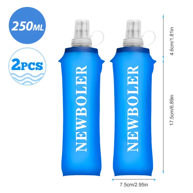 250/500/750ML Wasserflasche TPU Faltbare Weiche Trinkflasche Sport-Wasserflasche Zusammenklappbare Wasserflasche für Laufen Camping Wandern