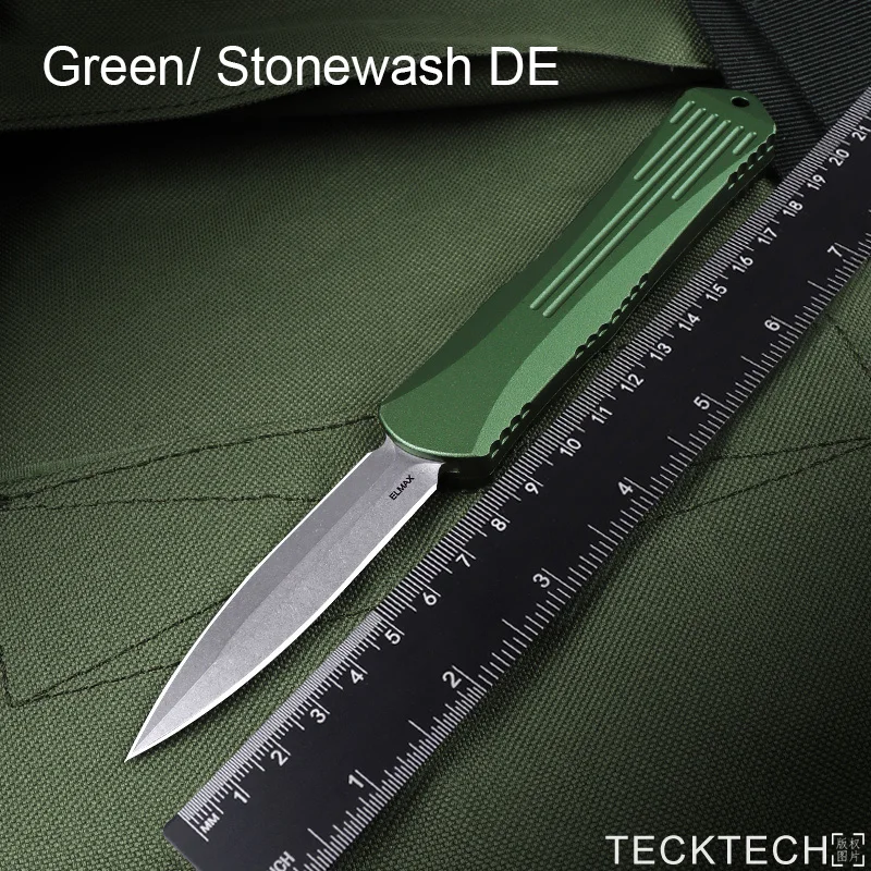 HERETIC KNIVES MANTICORE E TECH Knife Stonewashed ELMAX Blade CNC T6 Handle Combat Tactical Pocketknife POCKET KNIFE