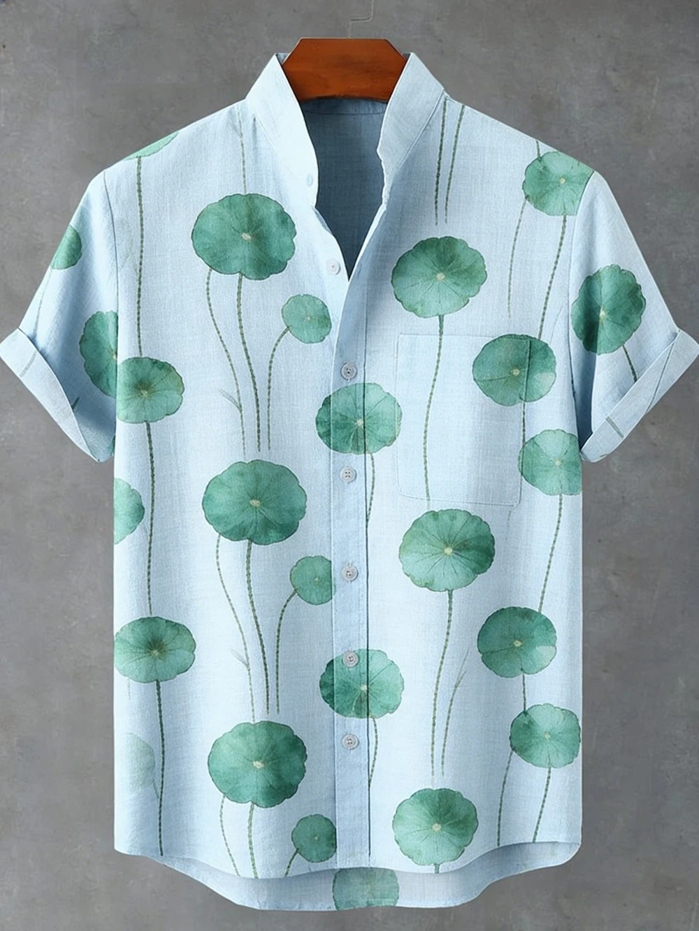Men's New Casual Linen Short Sleeve Shirt with High Definition 3D Printed Vine PlantHawaiian Vacation Outdoor Social Clothing