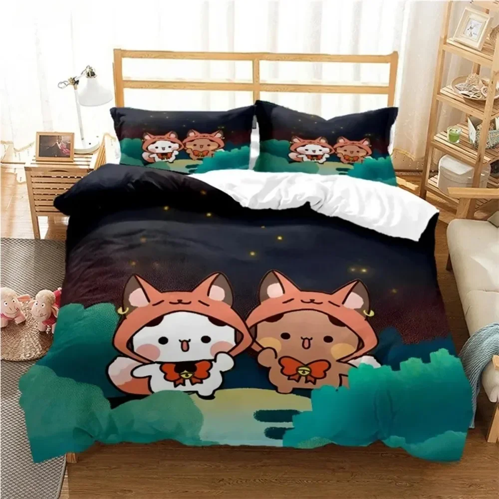 Cartoon Cute Bear Microfibre Bedding Sets,Children'sBirthday Gift with Zip Room Decor Teenagers adult 3-Piece  Duvet Cover