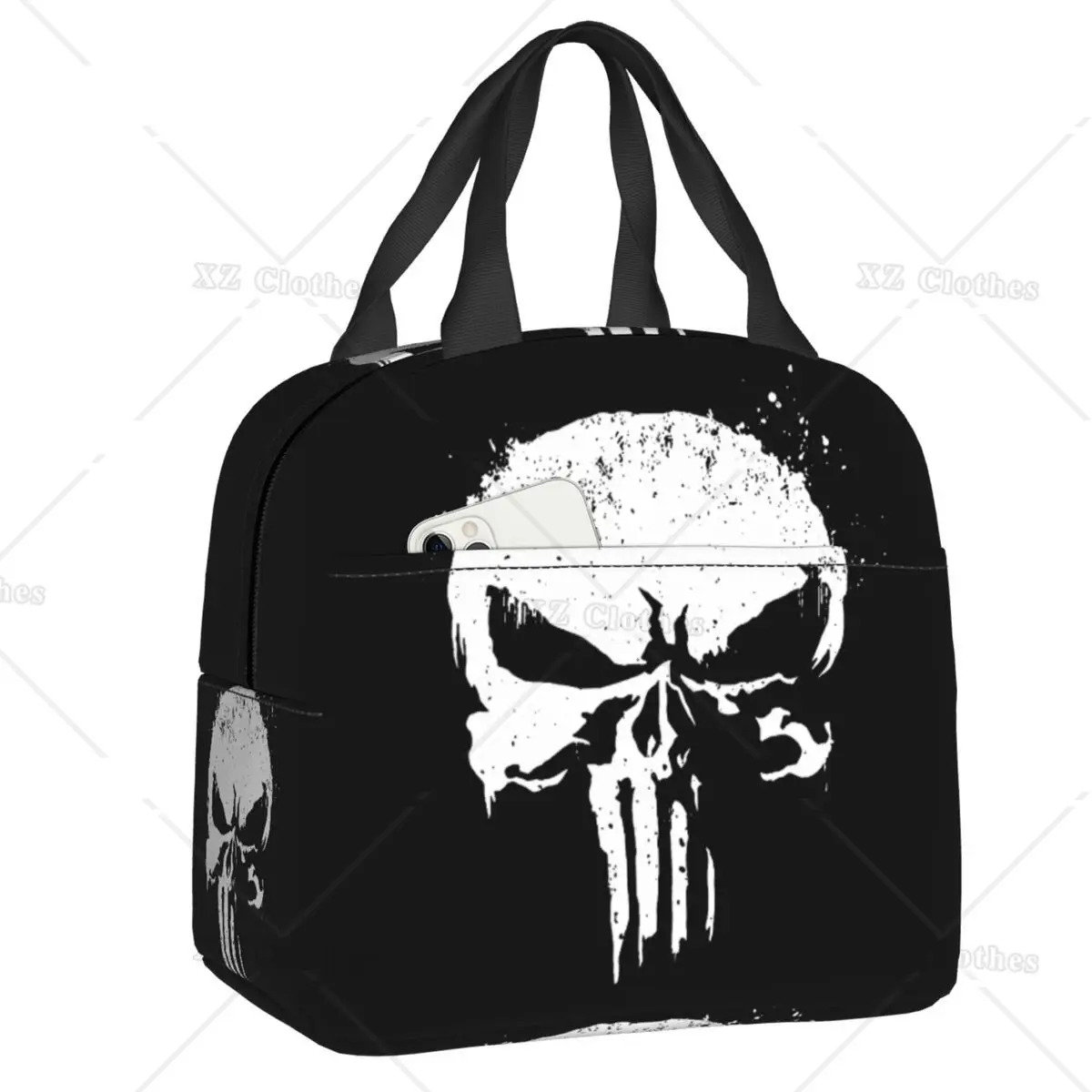 

Vintage Skeleton Punishers Skull Insulated Lunch Box Leak-proof Thermal Cooler Lunch Bag for Men Women Kids Work Trip Picnic