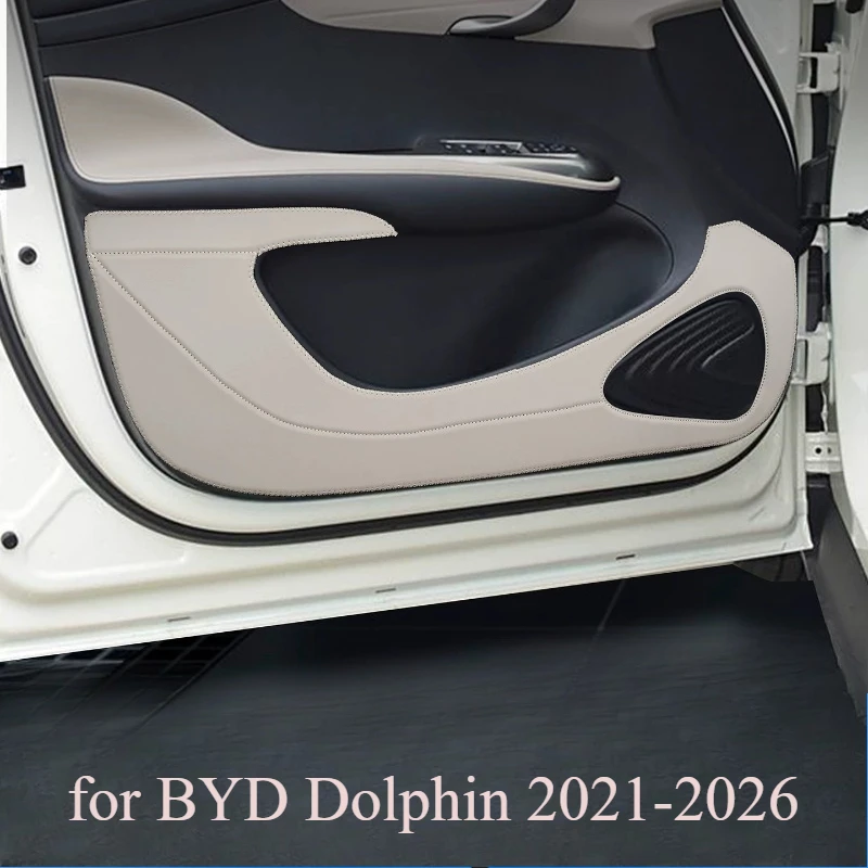 Leather Door Anti-Kick Pad Protector for BYD Dolphin 2021-2026 – 4PCS Car Door Panel Kick Guards, Scratch & Scuff Resistant