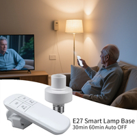 E27 Lamp Holder Smart Timer Switch Wireless Remote Control  15m Range 110V 220V ON Off Light Bulb Base Socket Intelligent