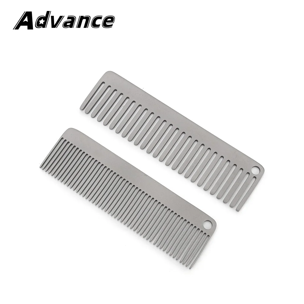 Small Titanium Alloy Comb Portable Combs Camping Keychain Accessories Outdoor Small Tool