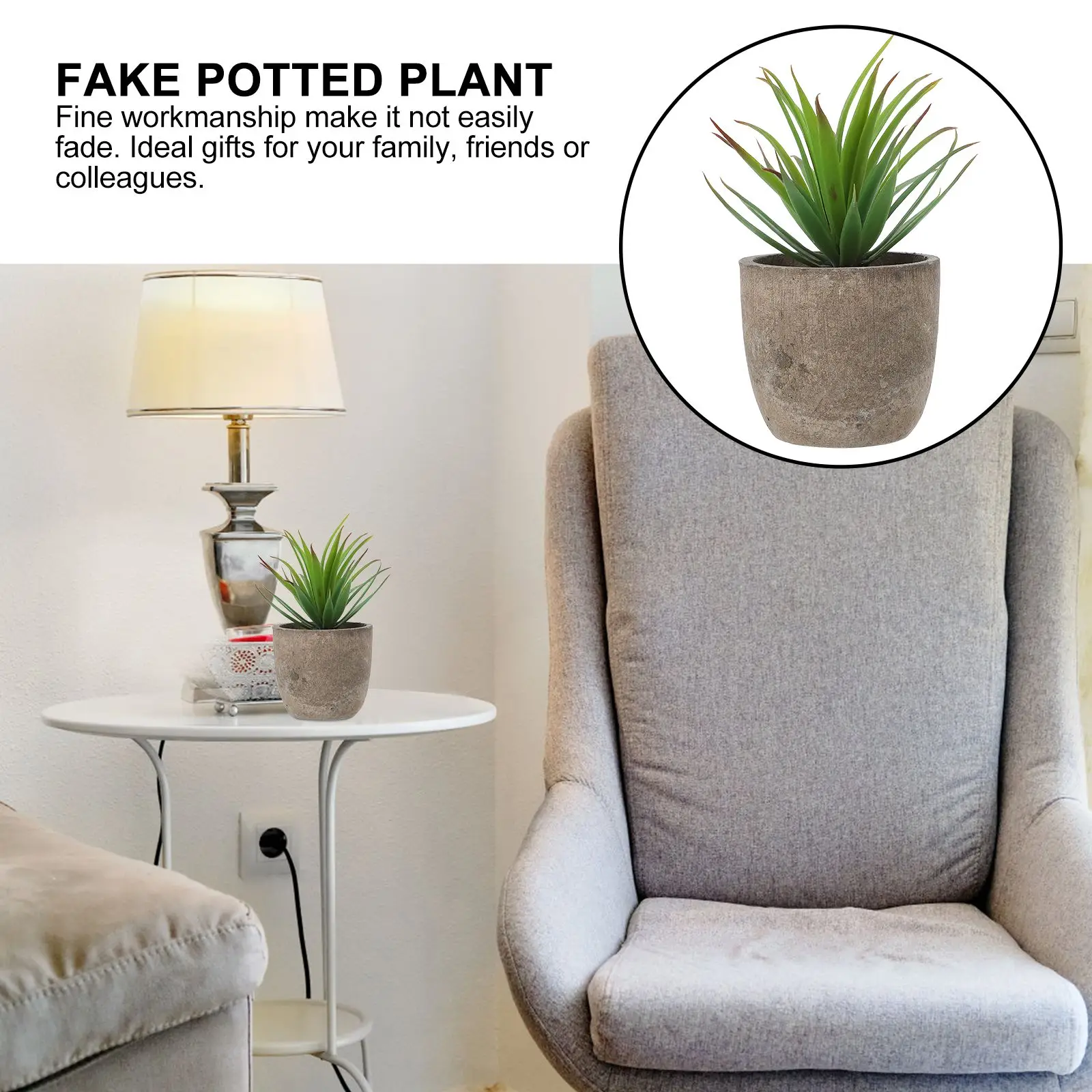 

Artificial Green Potted Plant Fake Gladiolus Plants Household Home Decoration