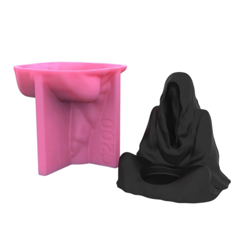 

Silicone Mold Halloween Wizard Candlestick Resin Epoxy Casting Mold Table Decor