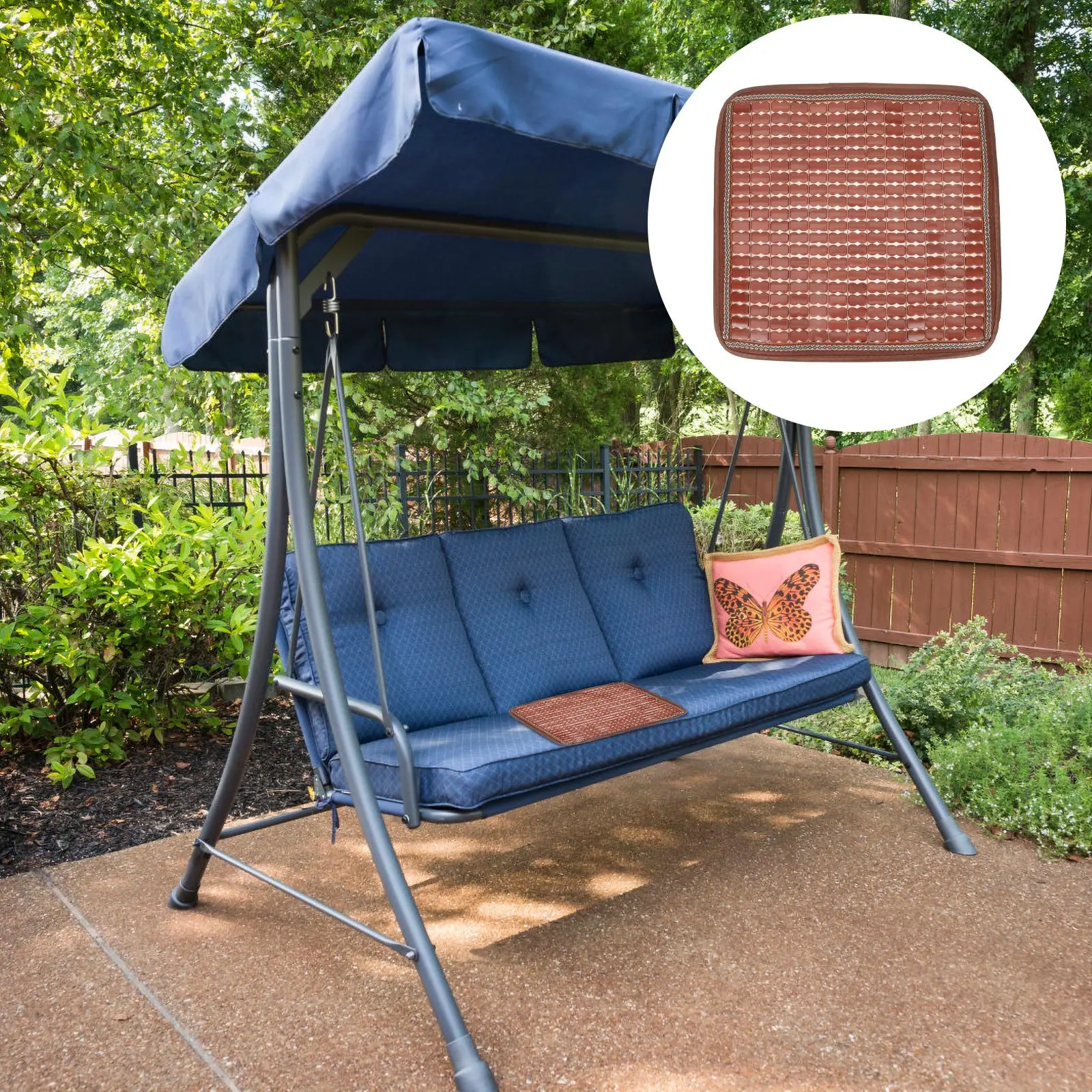 

Swing Cushion Bamboo Summer Cooling Seat Pad Outdoor Patio Garden Swing Cushion Breathable Comfortable Seat Summer Pad