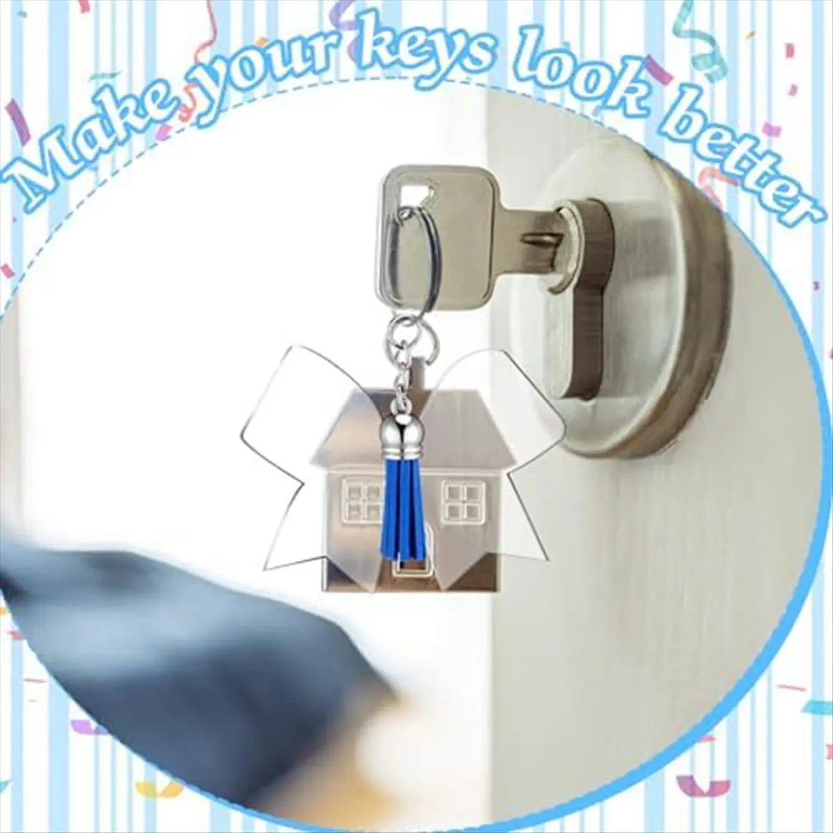 Immagine 6: *AB 40 pezzi portachiavi con fiocco portachiavi con fiocco in acrilico con nappe per portachiavi fai da te progetti fatti a mano accessori allegria