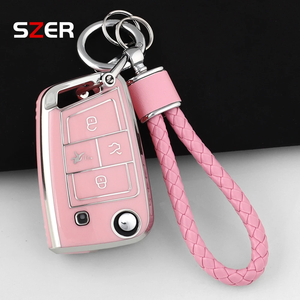 4-Tasten-TPU-Autoschlüsselhülle für VW Volkswagen Golf 7 MK7 Tiguan MK2 Seat Ateca Leon FR Ibiza Skoda Octavia Kodiaq