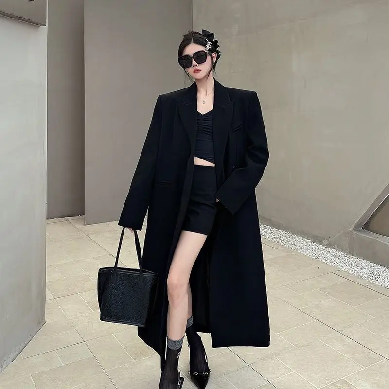 

Woman Trench Coat Graphic Couple Sweatshirt Leisure Formal Evening Autumn Winter Simple Japanese Traditional Upper Apparel