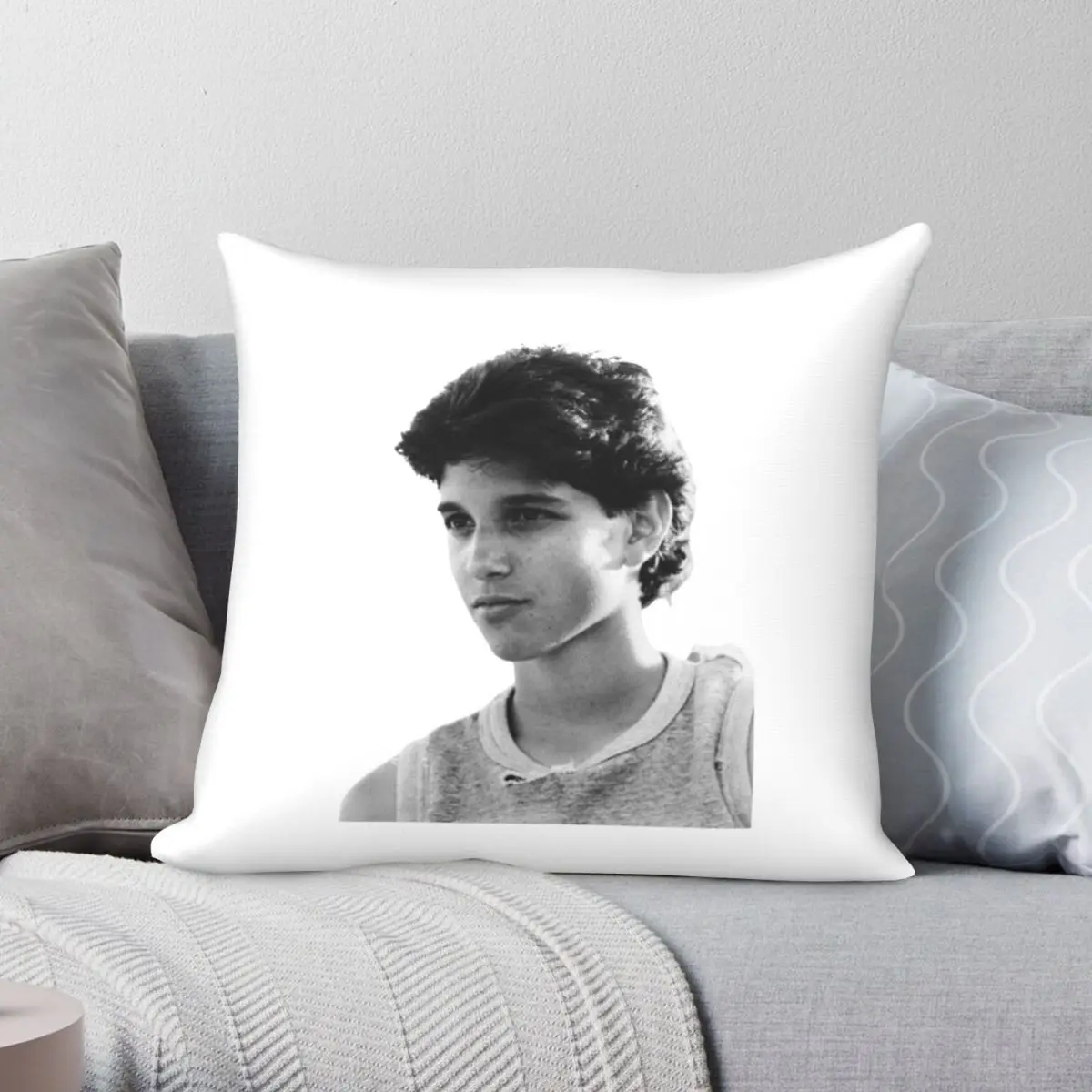 Ralph Macchio Black And White Square Pillowcase Polyester Linen Velvet Printed Zip Decor Throw Pillow Case Room Cushion Cover