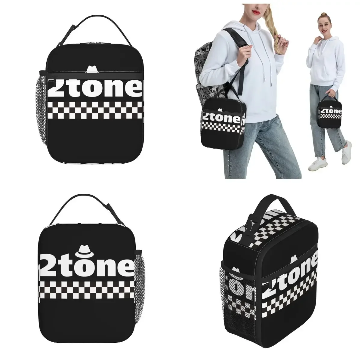 2 Tone British 80s Jamaican Ska Music Product Insulated Lunch Bag For School Office Punk Rock Food Box Thermal Cooler Lunch Box