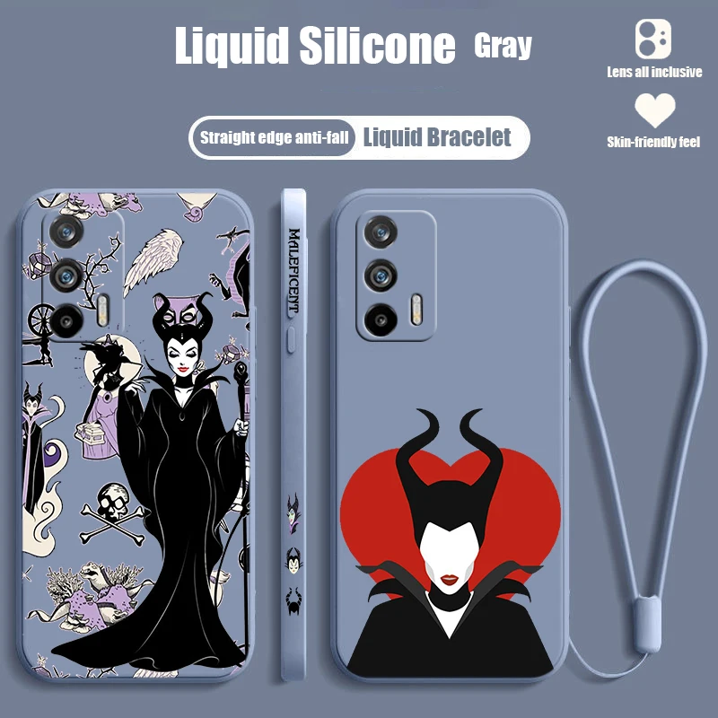 Disney Cute Maleficent For OPPO Reno 10 9 8 7 6 5 4 Z SE Pro Plus Lite Lite Liquid Left Rope Silicone Soft Phone Case