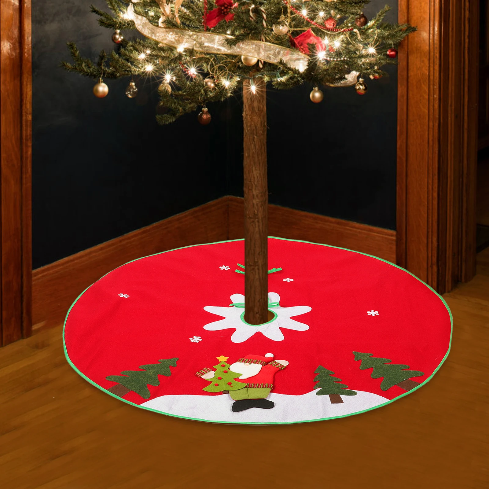 

Christmas Tree Skirt 1PC Elf Foot Xmas Decor Non woven Fabric Unique nament Practical Festive Atmosphere Exquisite Eye