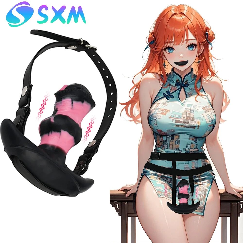 SXM S/M/L الحصان دسار سيليكون 10 طرق هزاز المقابس الشرجية الفم الكمامة الجنس Playsure لعب للنساء الأزواج تدليك المنتجات الجنسية