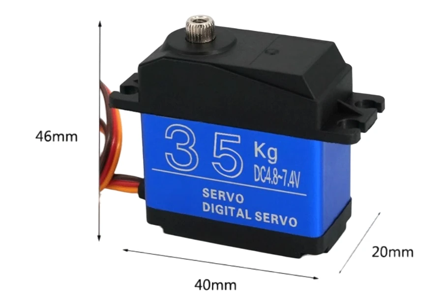20KG 25KG 30KG 35KG 180 ° Wasserdichtes Servo mit großem Drehmoment und Vollmetallgetriebe – Detail 2
