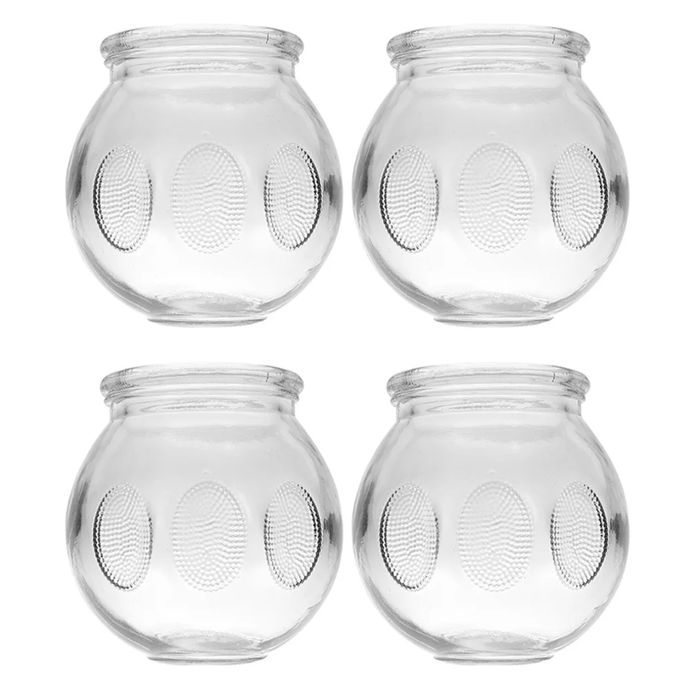 Pot de ventouses sous vide en verre épais, antidéflagrant, fournitures de thérapie au feu pour Salon, dispositif de soins du corps, tasses de Massage chinois, 4 pièces