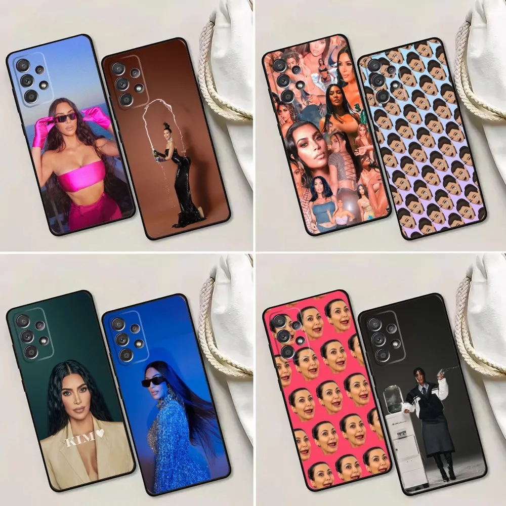 K-Kim K-KardashianS Funny Phone Case For Samsung Galaxy A13,A21s,A22,A31,A32,A52,A53,A71,A80,A91 Soft Black Phone Cover